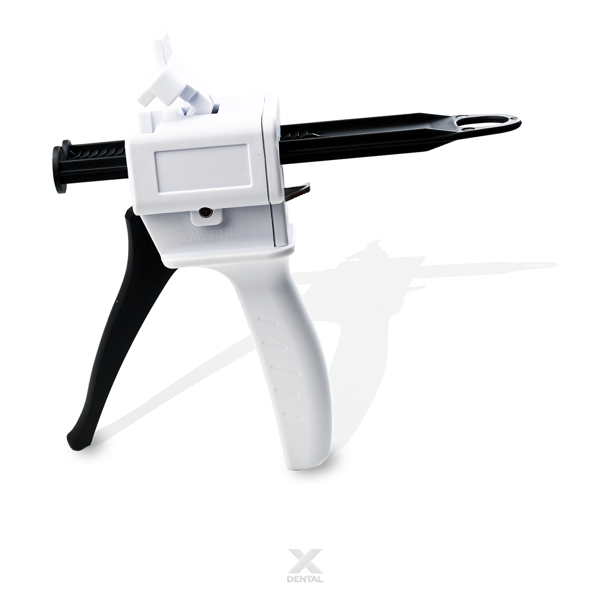 Diaguru D-DG1/1 50mL dispensing gun for 1:1 and 2:1 ratios, with X Dental Supplies logo