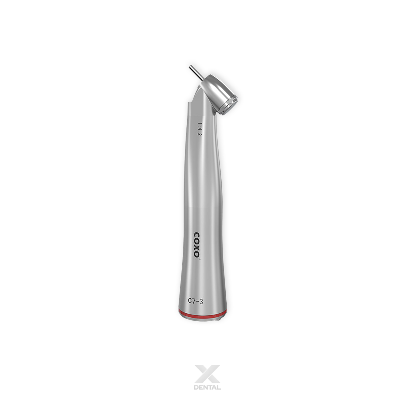 COXO LED 45º Contra Angle 1:4.2 Red Band Handpiece - Internal Spray