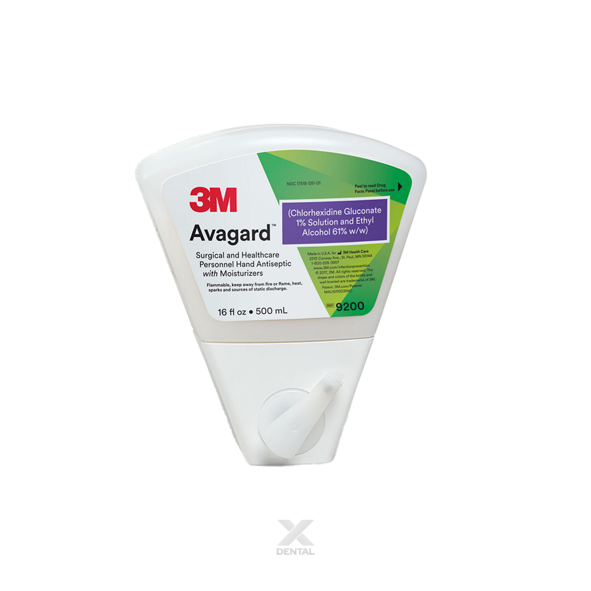 Avagard™ Antiseptic CHG Surgical Hand Rub w/ 1% Chlorhexidine Gluconate in 61% ethanol; 500 mL wedge-shaped bottle