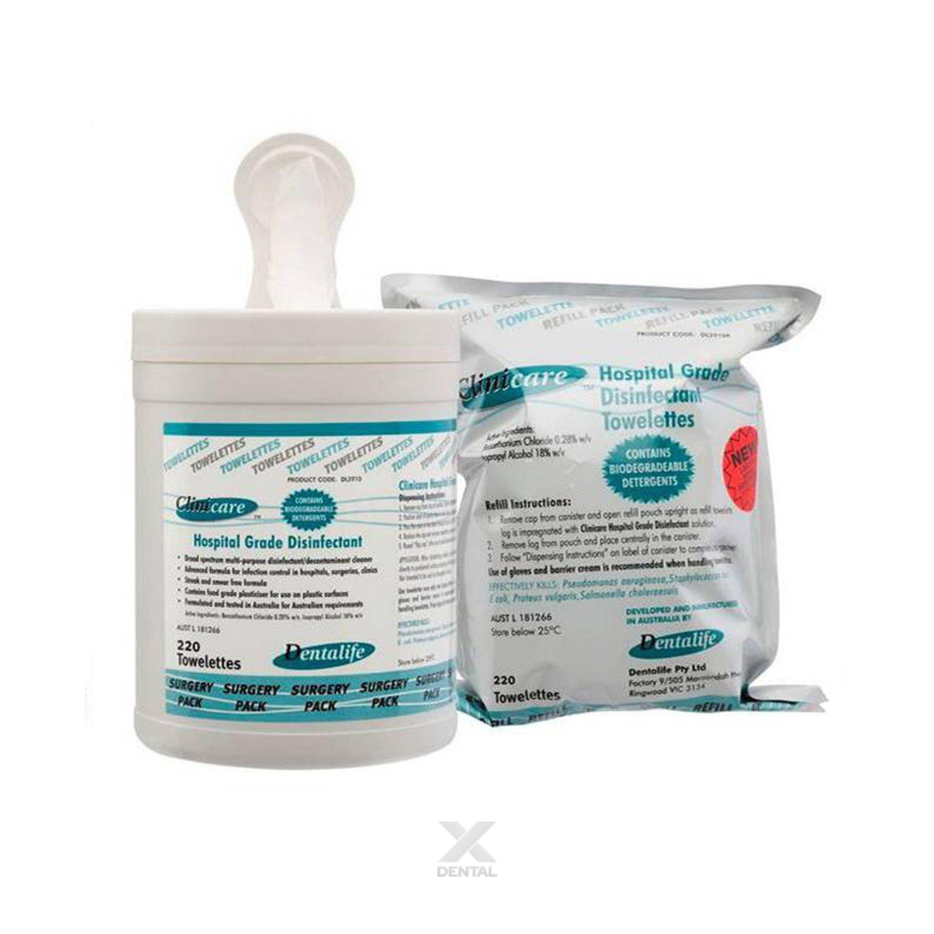 Clinicare Hospital Grade Disinfectant Wipes 220wipes/pack