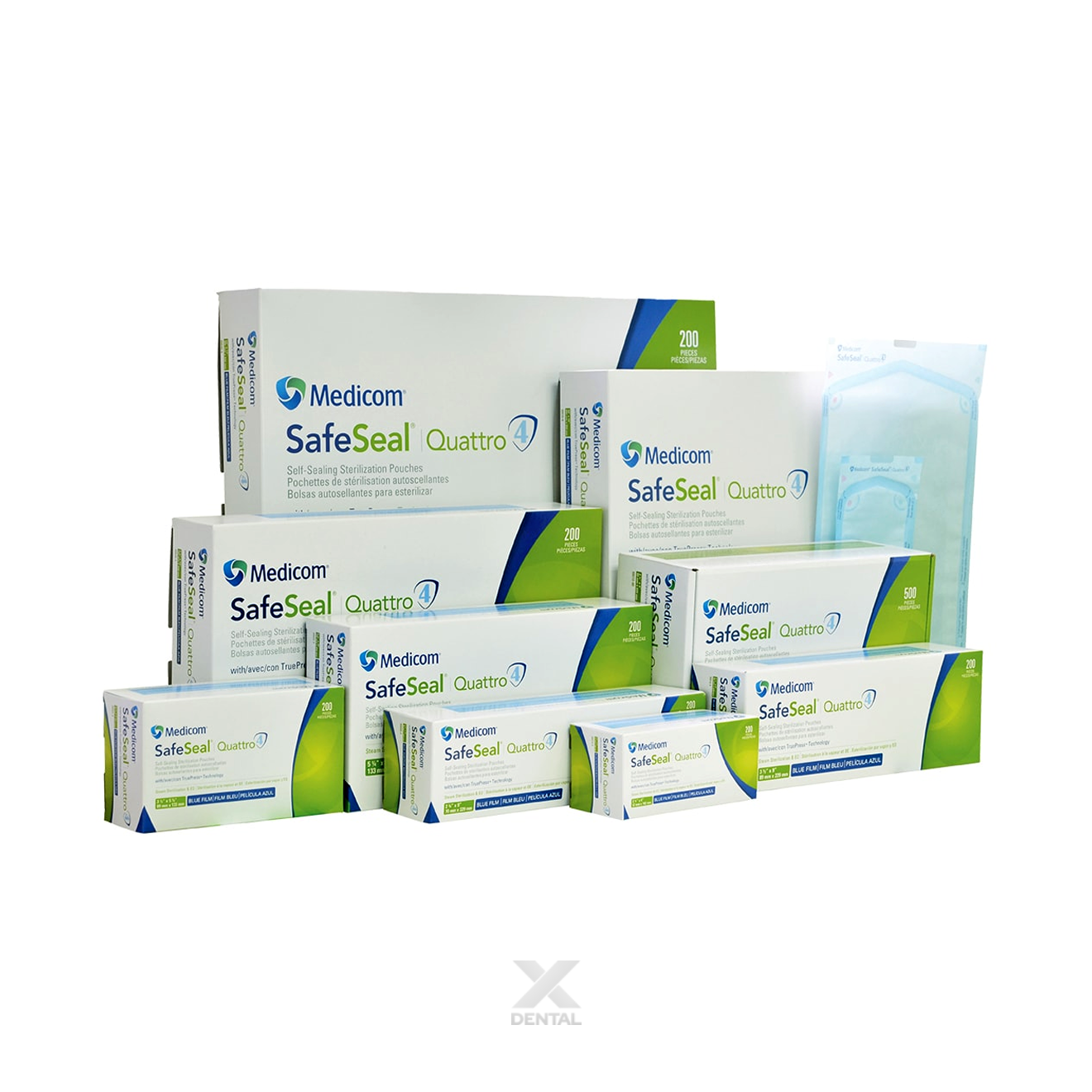 Medicom SafeSeal Quattro Self-Sealing Sterilisation Pouches 200pcs/box