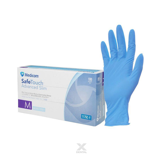 Medicom SafeTouch Advanced Slim Blue Nitrile Examination Gloves 50pairs/box