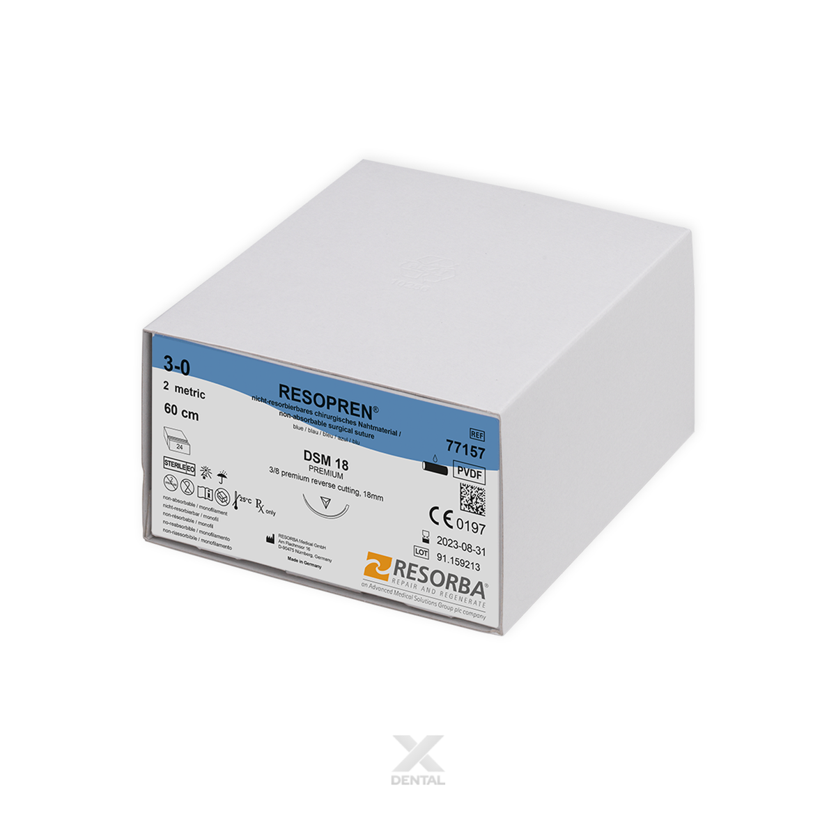 RESORBA® RESOPREN Non-Resorbable PVDF Blue Sutures