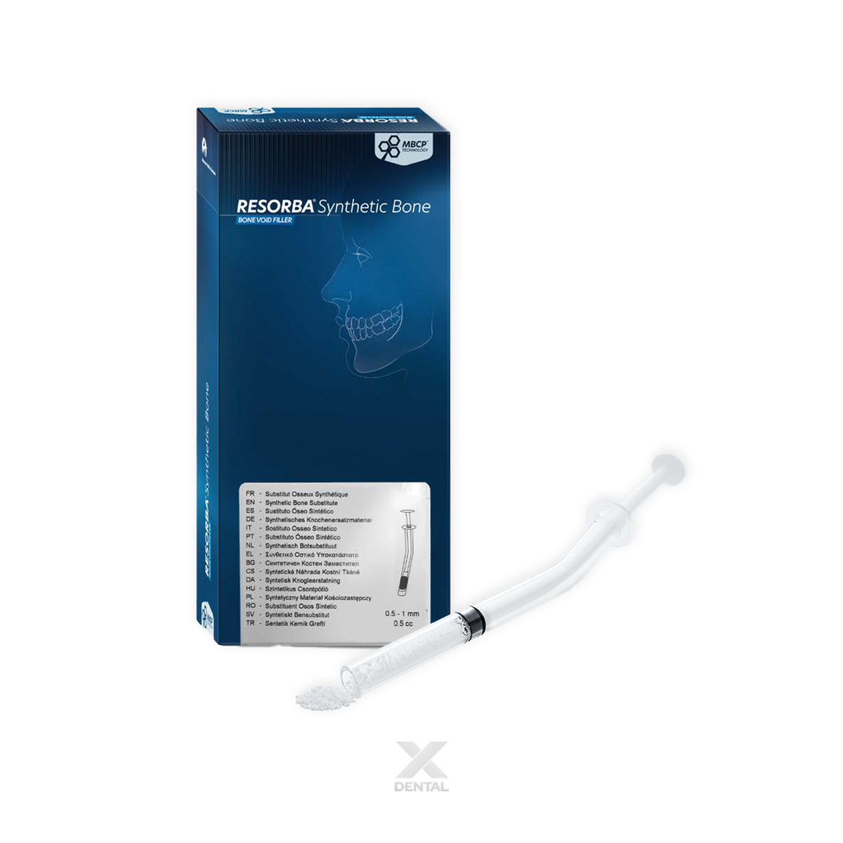RESORBA® Synthetic Bone 60/40 mix Granules Syringe 0.5-1mm, 0.5cc